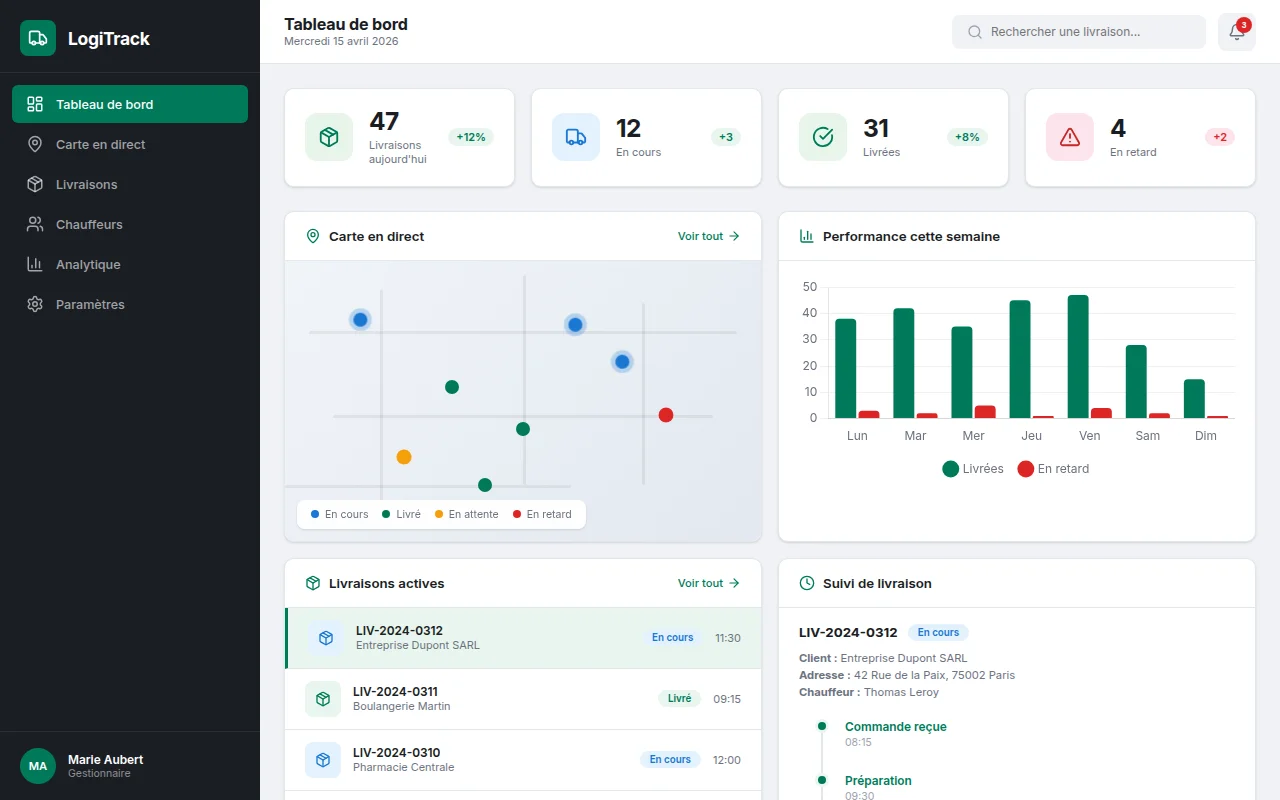 Démo application logistique