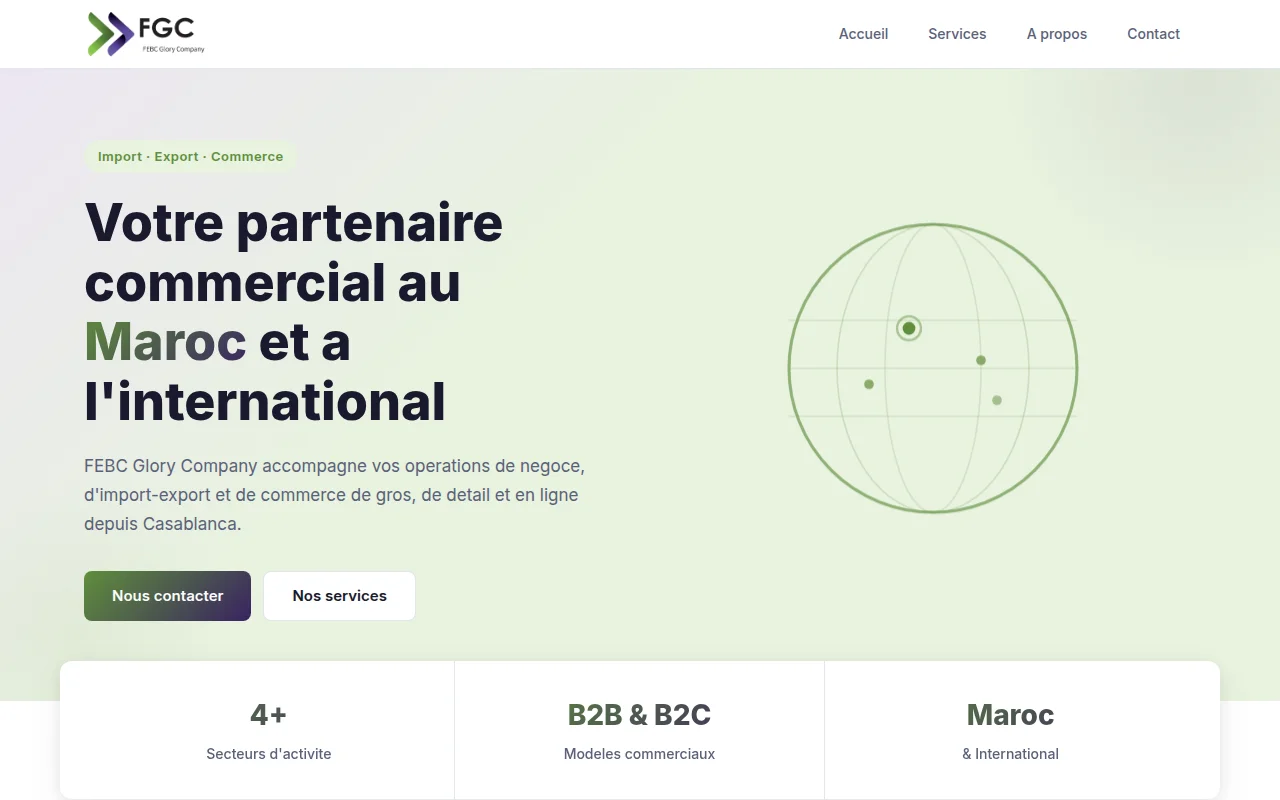 Aperçu du site febc-glory-company.com