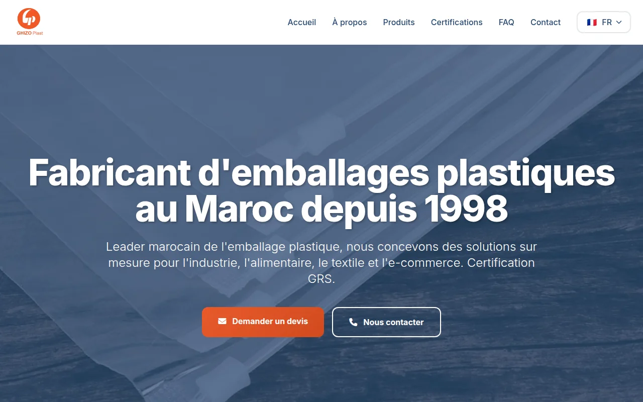 Aperçu du site ghizoplast.com