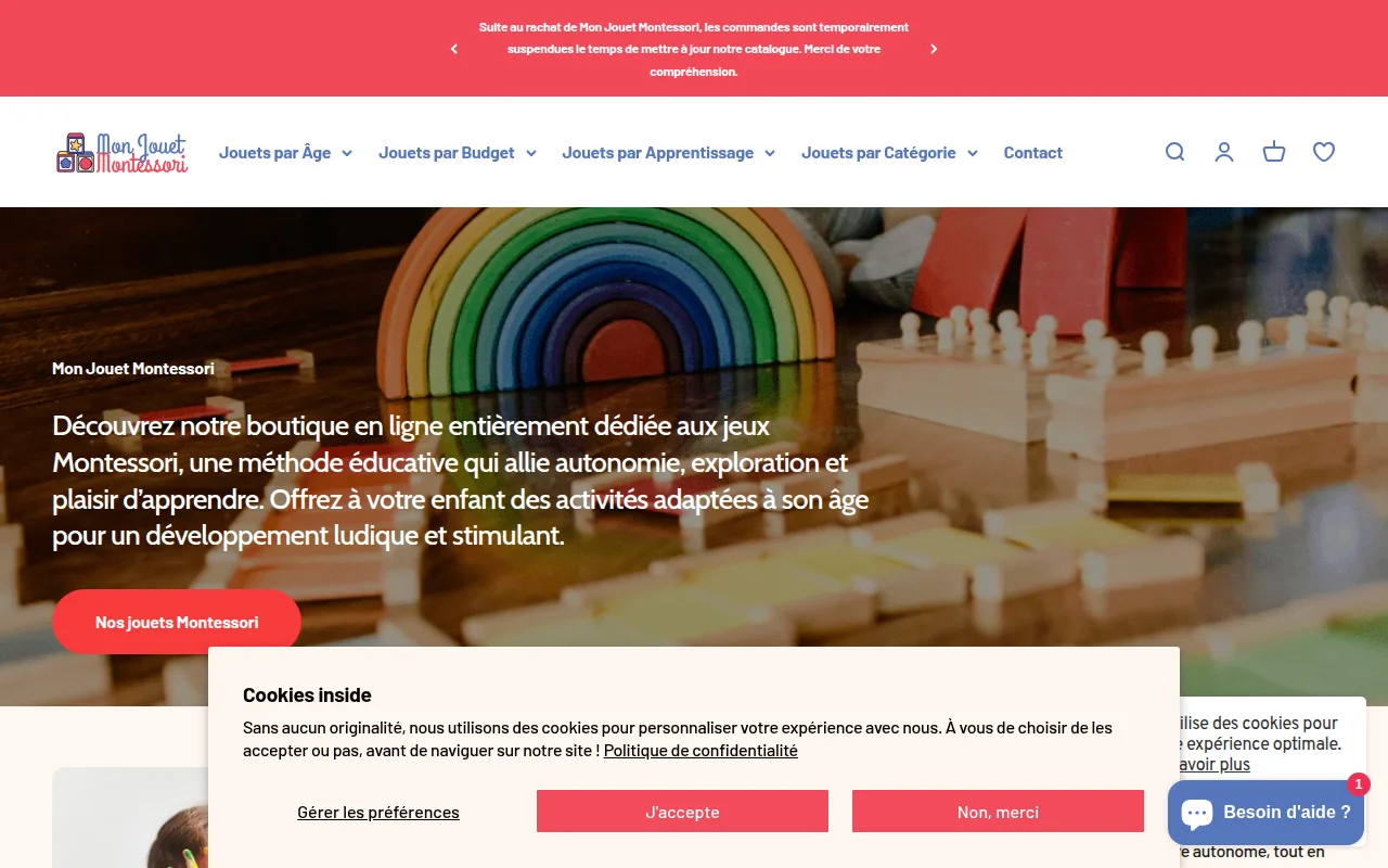 Aperçu du site mon-jouet-montessori.com